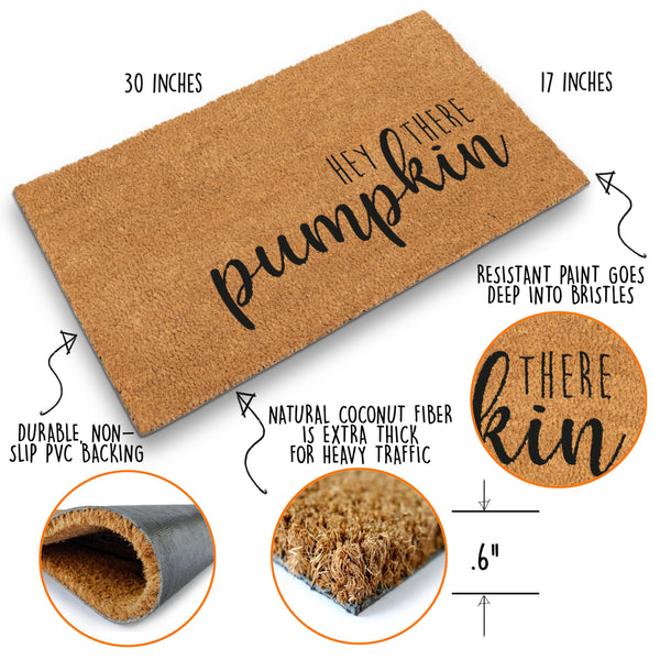 Halloween Pumpkin-themed Coir Door Mat 30x17 Inch