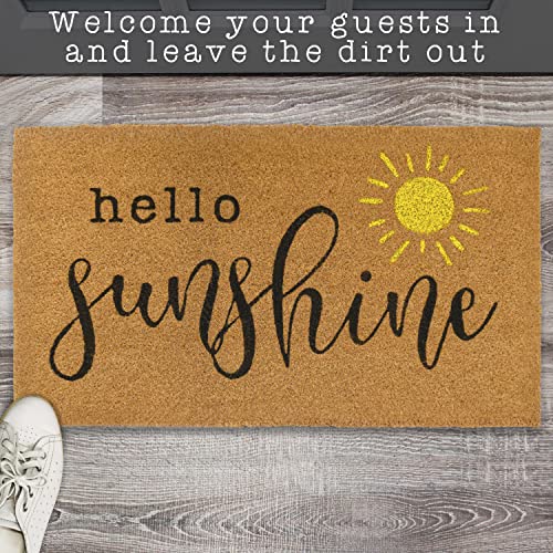 Hello Sunshine Coir Doormat Outdoor 30x17 Inch