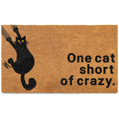 One Cat Short of Crazy Coir Door Mat 30x17 Inch