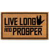 Live Long and Prosper Coir Door Mat Outdoor 30x17 Inch Startrek Decor