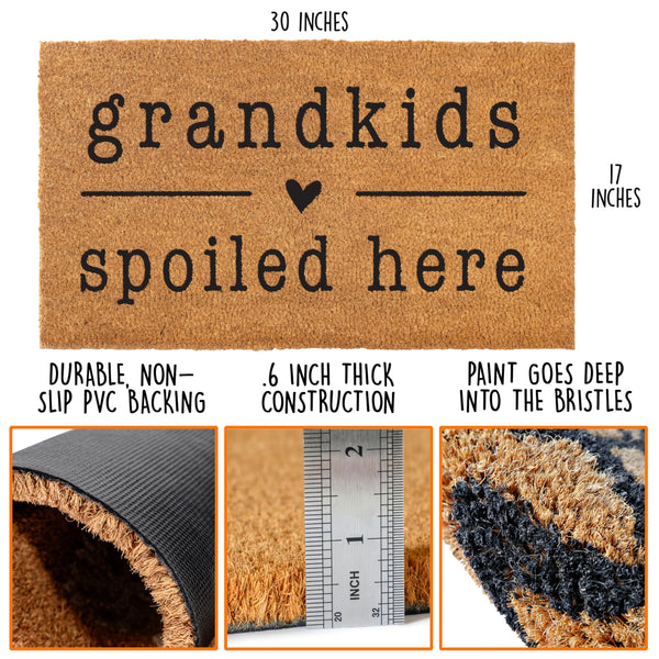 Grandkids Spoiled Here Doormat 30x17 Inch