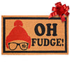 Oh Fudge Christmas Door Mat Funny 30x17 Inch