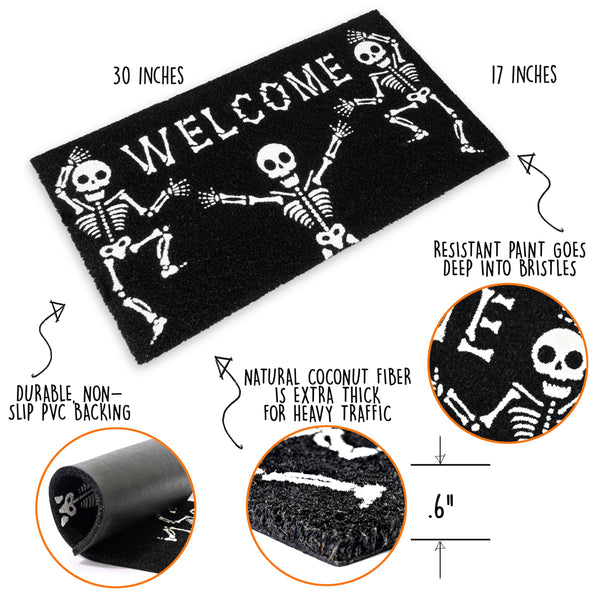 Skeleton Door Mat 30x17 Inch