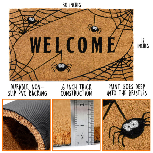 Spiderweb Fall Doormat 30x17 Inch