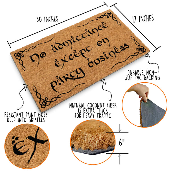 no admittance party business lotr coir outdoor rug mat