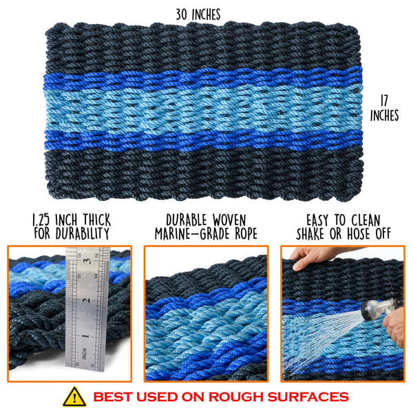 Lobster Rope Mat Atlantic Stripe 30x17 Inch