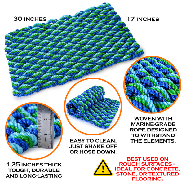 Lobster Rope Mat Seafoam 30x17 Inch