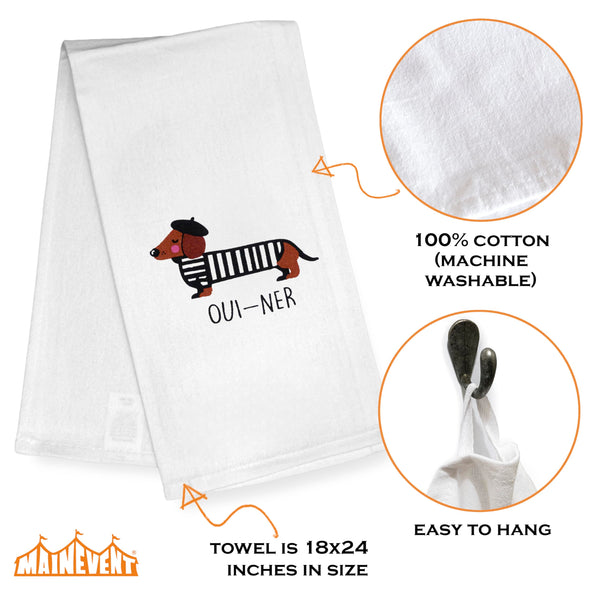 Ouiner Dachshund Kitchen Towel 18x24 Inch