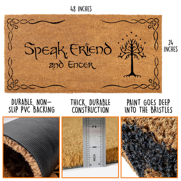 Speak Friend and Enter Doormat 48x24 Inch