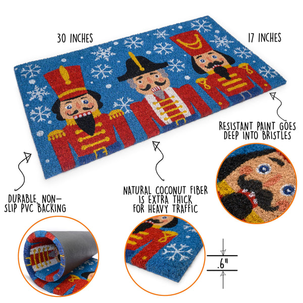 Nutcracker Welcome Mat 30x17 Inch