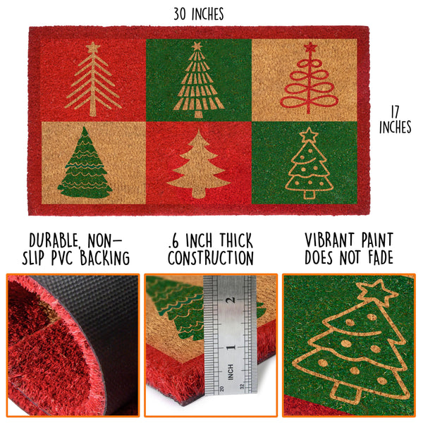 Christmas Tree Doormat 30x17 Inch