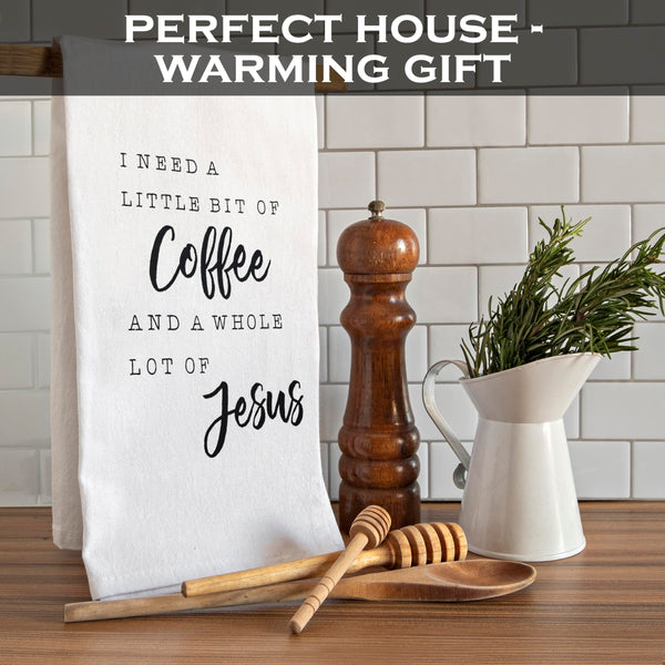 I Need A Little Bit Of Coffee Jesus Kitchen Towel - 18x24 Inch