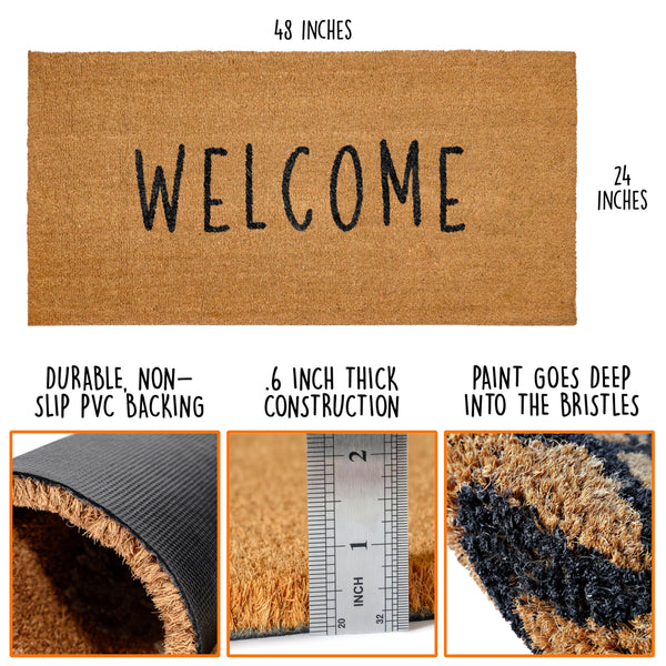Welcome Long Door Mat 48x24 Inch