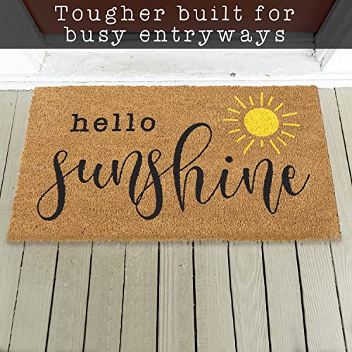 Hello Sunshine Coir Doormat Outdoor 30x17 Inch