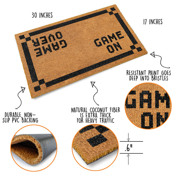 Game Over Door Mat 30x17 Inch