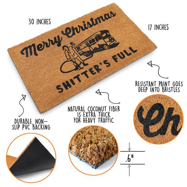 Merry Christmas Shitter's Full Door Mat 30x17 Inch