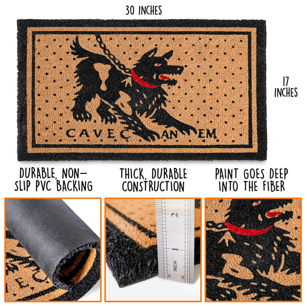Cave Canem Dog Door Mat 30x17 Inch
