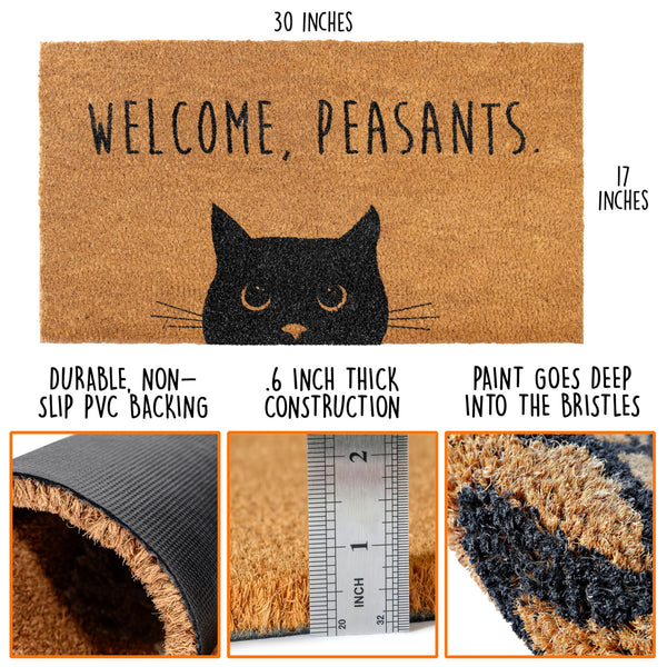 Welcome Peasants Door Mat Large 30x17 Inch