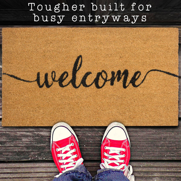Outdoor Welcome Mat 30x17 Inch Script
