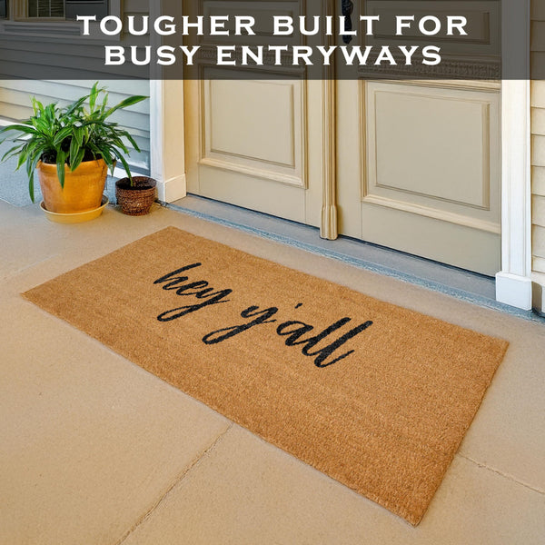 Hey Y'all and Hello There Coir Doormat Outdoor Rug