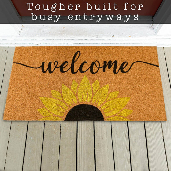 Welcome Sunflowers Doormat 30x17 Inch