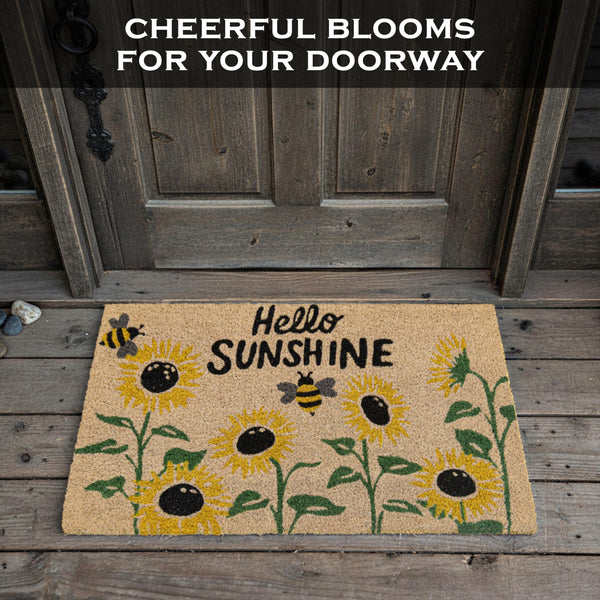 Hello Sunshine Sunflower Welcome Mat 30x17 Inch