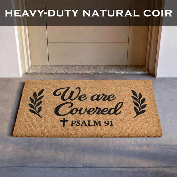 We Are Covered Psalm 91 Door Mat 30x17 Inch