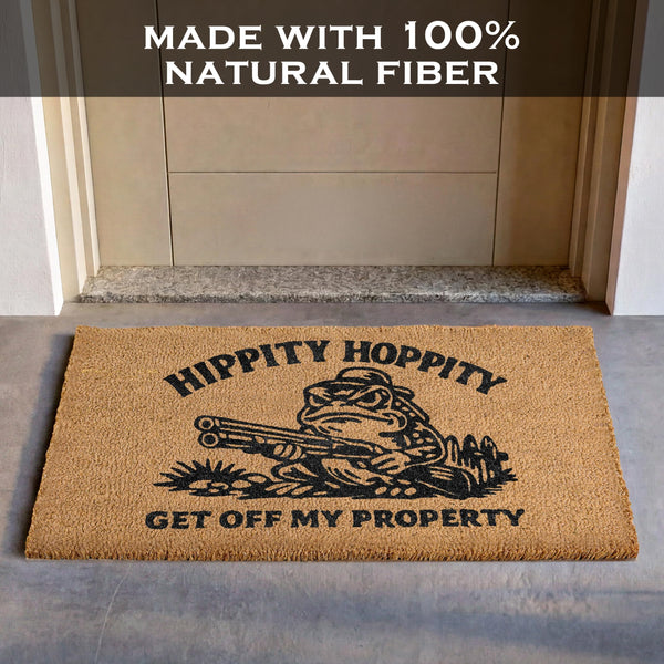 Hippity Hoppity Get Off My Property Door Mat 30x17 Inch