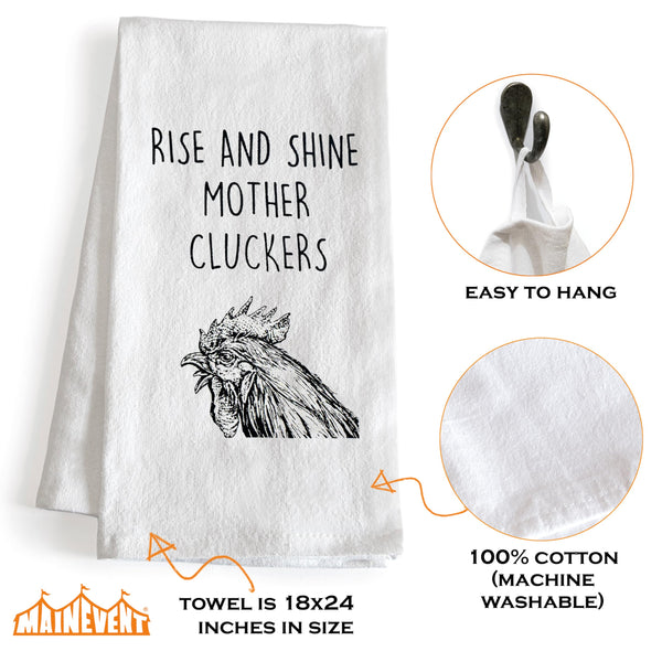 Rise And Shine Mother Cluckers Kitchen Towels 18x24 Inch