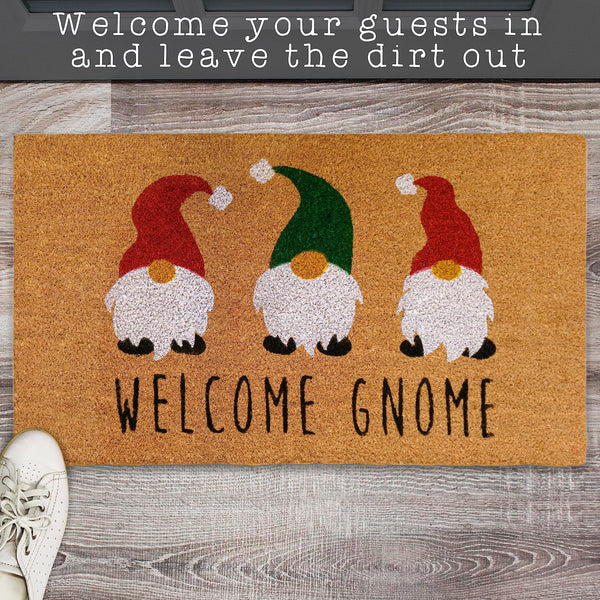 Welcome Gnome Merry Christmas Doormat 30x17 Inch