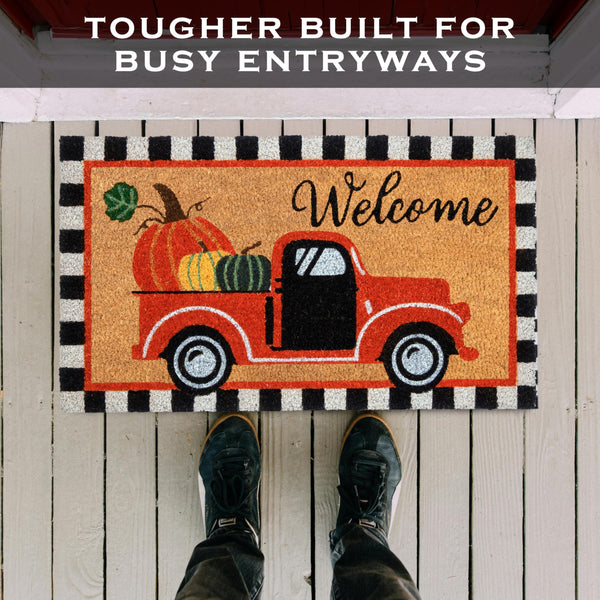 Welcome Fall Truck Door Mat 30x17 Inch