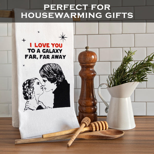 I Love You to a Galaxy Far, Far Away Kitchen Towel 18x24 Inch