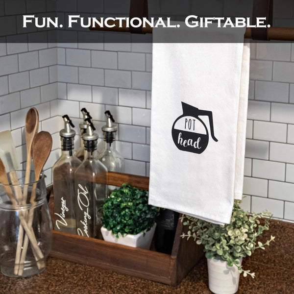 Pot Head Funny Kitchen Towel 18x24 Inch