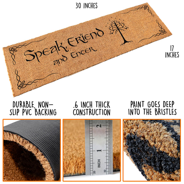 Speak Friend and Enter Doormat 50x15 Inch