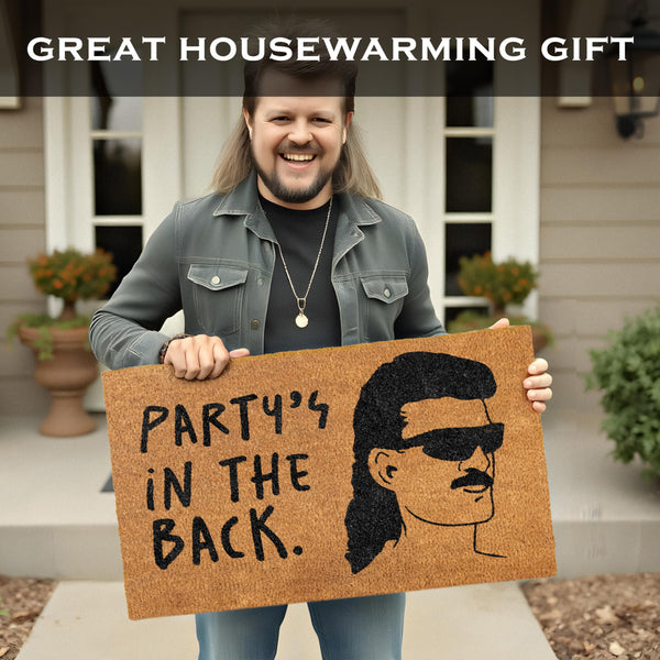 Party's in The Back Coir Door Mat 30x17 Inch