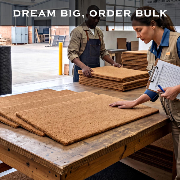 Blank Welcome Mat 47.5x19.5 Inch, Coir Door Mat for Screen Printing 5pk