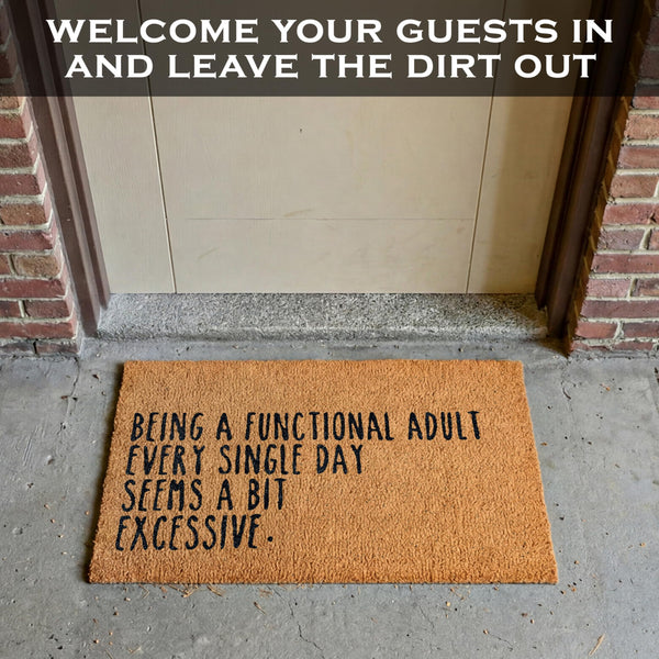 Being a Functional Adult Door Mat 30x17 Inch