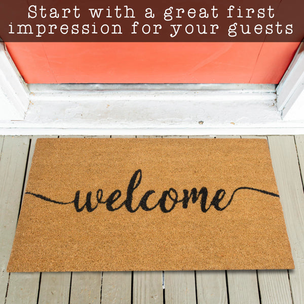 Outdoor Welcome Mat 30x17 Inch Script