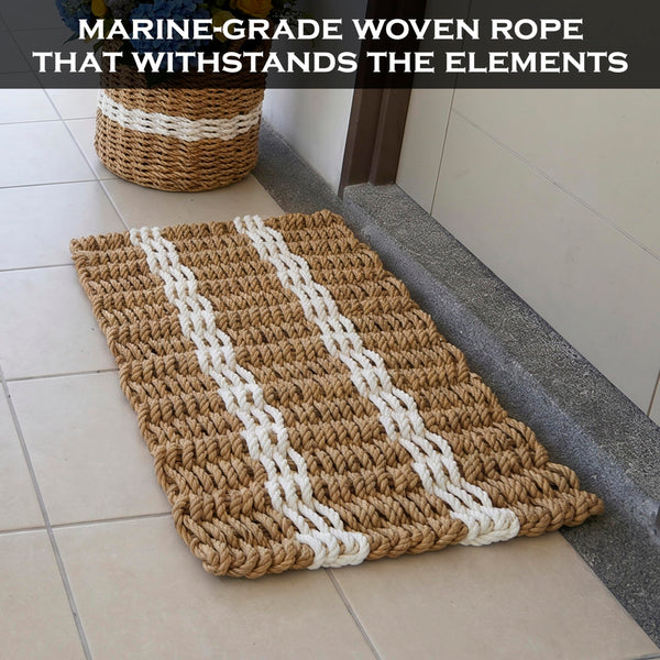 Lobster Rope Mat Shore Stripe 30x17 Inch