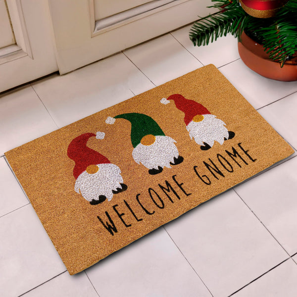 Welcome Gnome Merry Christmas Doormat 30x17 Inch