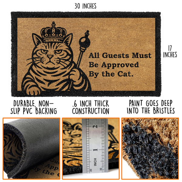 Black Cat Approved Doormat 30x17 Inch