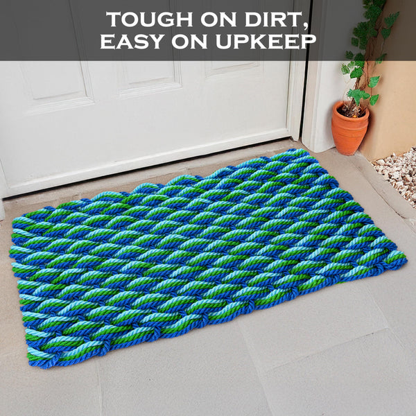Lobster Rope Mat Seafoam 30x17 Inch