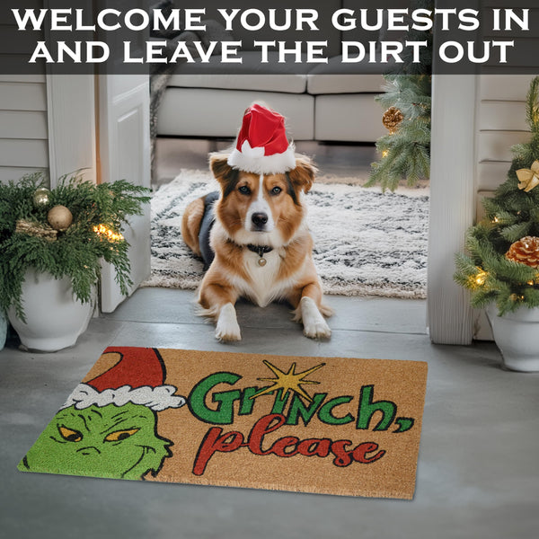 Grinch Please Door Mat Outdoor 30x17 Inch