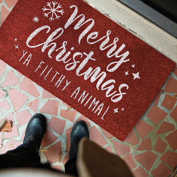 Merry Christmas Ya Filthy Animal Doormat 30x17 Inch