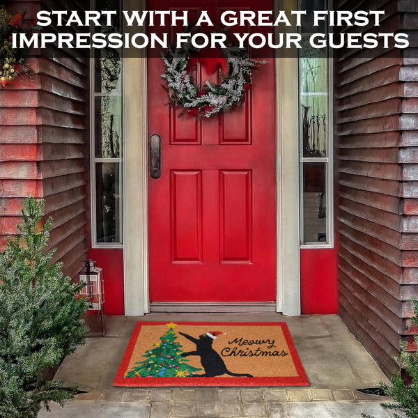 Meowy Christmas Doormat 30x17 Inch
