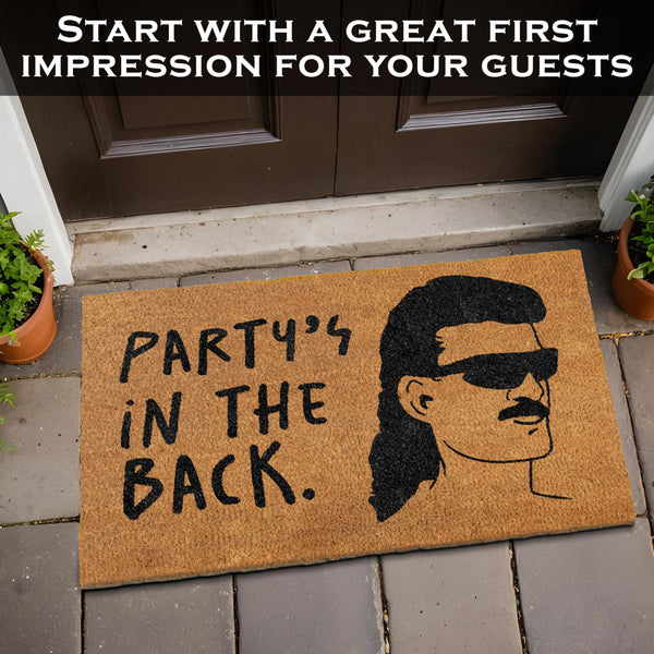 Party's in The Back Coir Door Mat 30x17 Inch