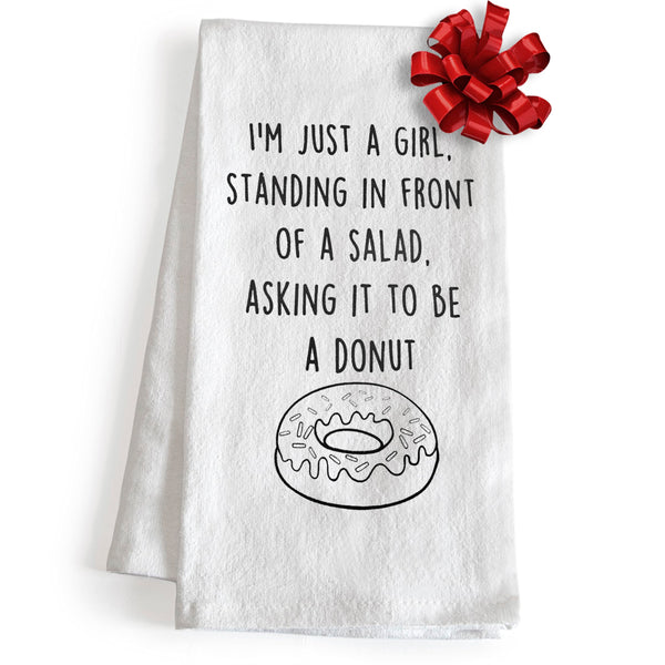 I'm Just A Girl Standing in Front of A Salad Funny Dish Towel 18x24 Inch