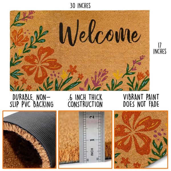 Flowers Doormat 30x17 Inch