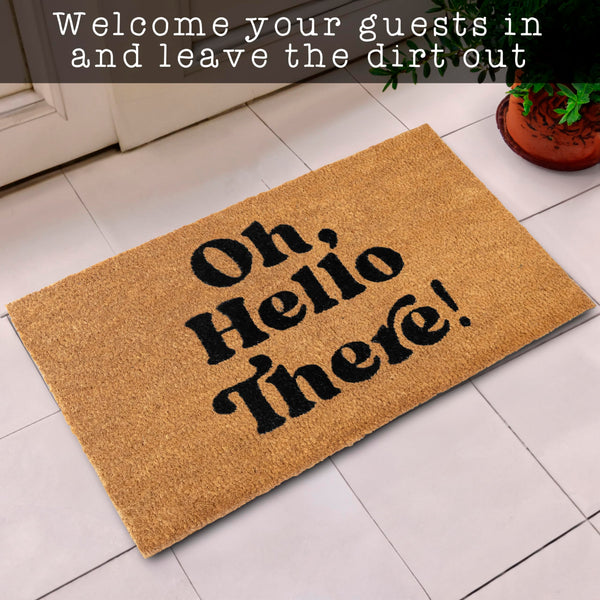 MAINEVENT Hey Y'all and Hello There Coir Doormat with Anti-slip Backing