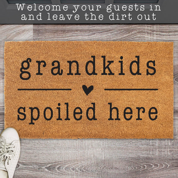 Grandkids Spoiled Here Doormat 30x17 Inch